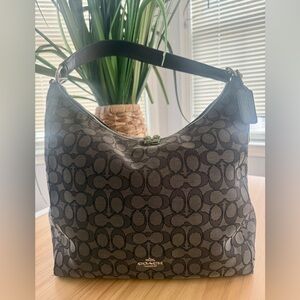 Coach Monogram Black and Gray Hobo Bag